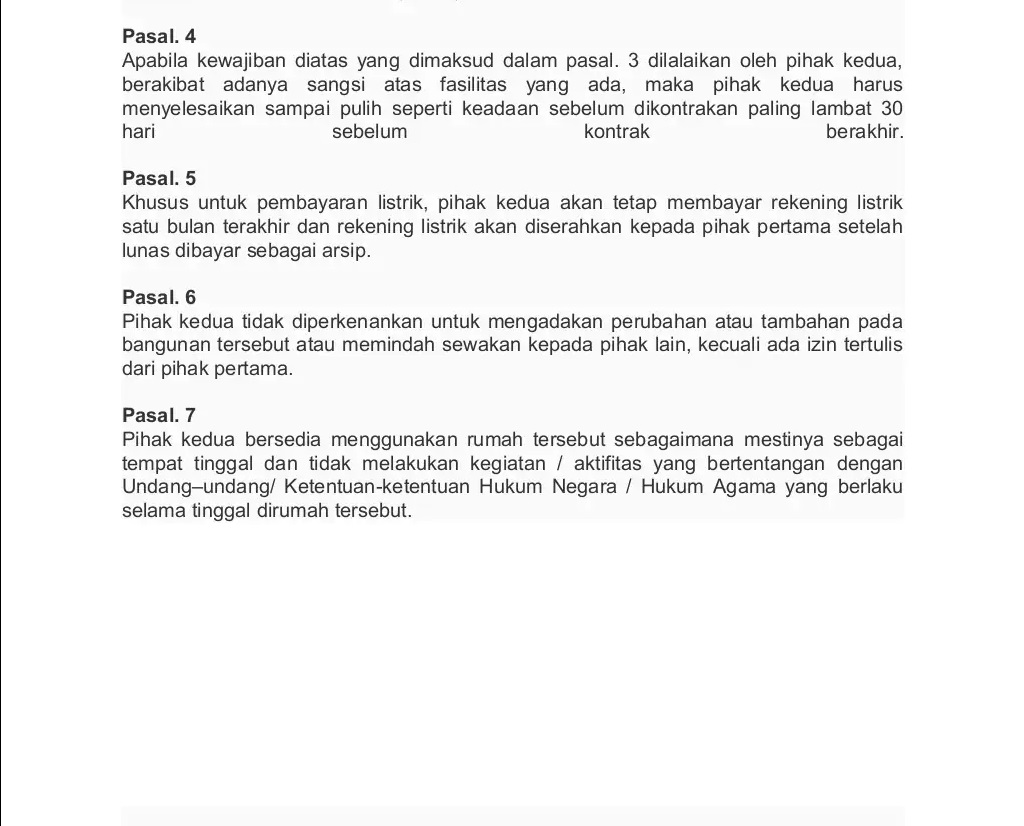 ‘Contoh surat perjanjian sewa rumah 2 (part 2)’