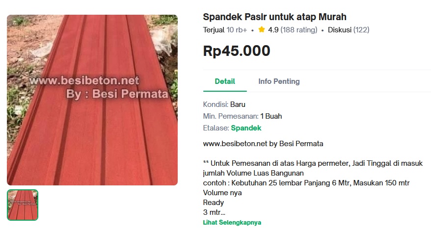 harga atap spandek